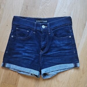 Express Dark Blue Jean Shorts